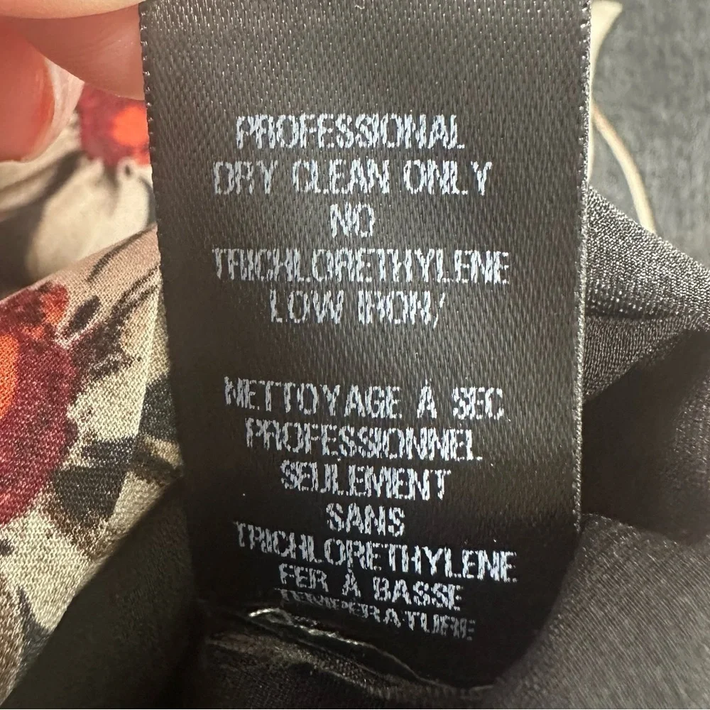 Zac Posen Womens Floral Chiffon Layered VNeck Dress Black Size 0 Sleeveless - Picture 12 of 15